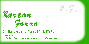 marton forro business card