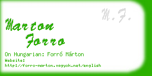 marton forro business card
